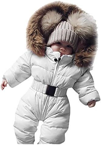 Jaqueta de casaco com capuz de roupas externas meninas infantis de neve quente macacão bebê macacão garotas
