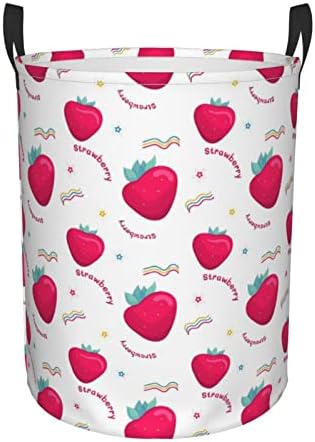 Strawberry Laundry Horty Torçando cestas de roupa dobrável com alças cesto de roupas dobráveis ​​sujas saco