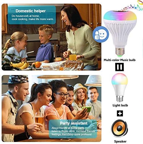 Lâmpada LED SMART JETENCN com controle remoto e aplicativo, RGB Alteração de cor Bluetooth Lâmpada lâmpada