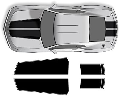 Factory Crafts Hood & Trunk Stripes Kit Graphics Kit 3M Vinil Wrap Compatível com Chevrolet Camaro 2010-2015