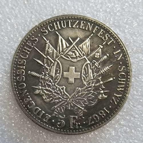 Avcity Antique Artesanato 1867 Swiss Foreign Silver Dollar Dollar Comemoration Collection Wholesale 1794