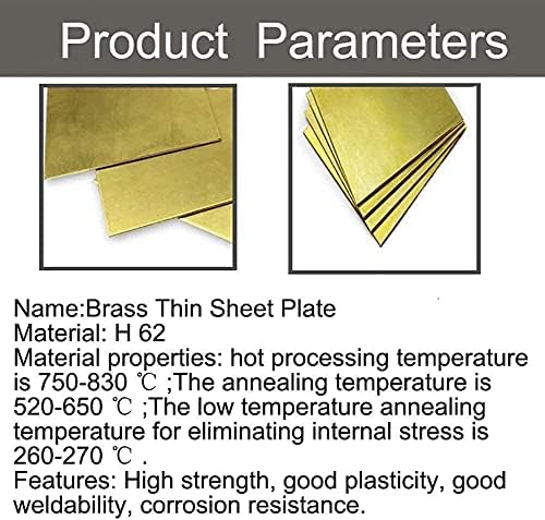 Folha de cobre de metal Sogudio H62 Placa de bronze Indústria DIY Folha de experimentos espessura