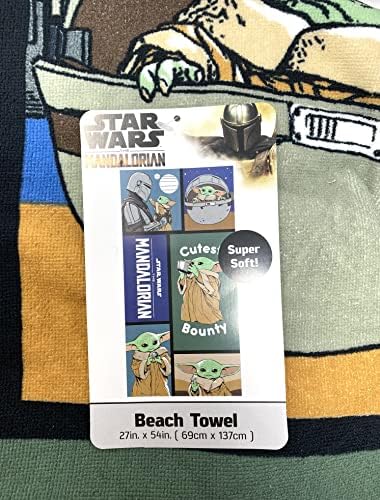 Montagem Mandaloriana Baby Yoda Super Soft Beach Toalha Quick Dry 27 x 54