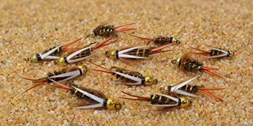 12 moscas Bad Head Prince Nymph Fishing mosty - Mustad Signature Fly Gails