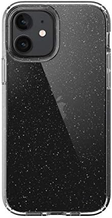 Speck Products Presidio Perfect-Clear + Glitter iPhone 12, iPhone 12 Pro Case, Limpo com Gold Glitter/Clear