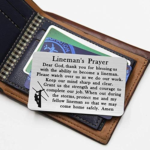 Gzrlyf Lineman Oração Cartão Inserir Presentes de Lineman Para ele Presentes do marido Pai tio
