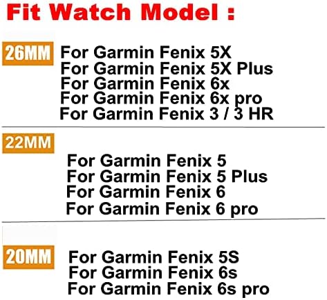 AEHON 26 22 22 mm Silicone Silicon para Garmin Fenix ​​6 6s 6x Pro 5 5s 5x PLUS Banda de relógio de liberação