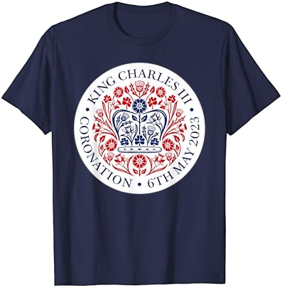Rei britânico III Charles Memorabilia Kings Coronation 2023 T-shirt