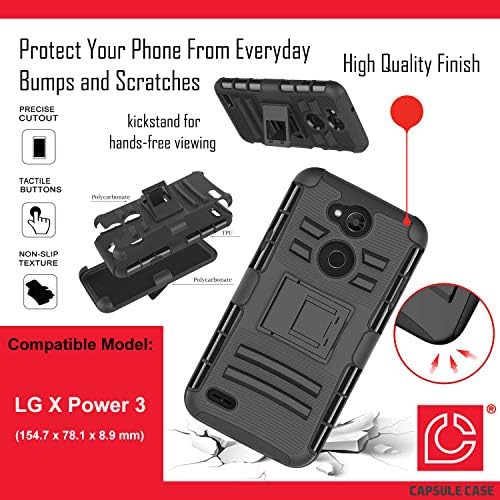 Caso Moriko Compatível com LG X Power 3 [Camada de armadura Proteção de queda de choque à prova de