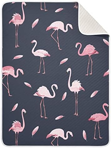 Clante de arremesso de algodão flamingo rosa para bebês, recebendo cobertor, cobertor leve e