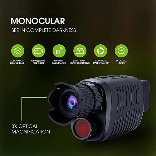 LJMXG 1080P Monocular Night Vision Dispositivo Infravermelho 5x Telescópio de caça de zoom digital de zoom