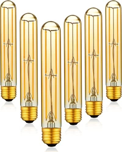 Hunanaote Si T10 Bulbo tubular LED diminuído, lâmpada retrô leve de tubo longo e longo, 6W, 60W equivalente,