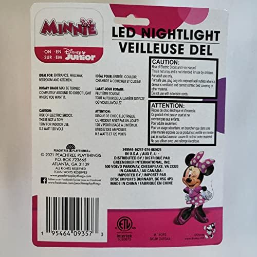 Intertek Disney júnior Minnie Mouse liderou a luz noturna, rosa