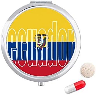 Equador bandeira country nome da pílula Caixa de bolso de bolso caixa de armazenamento dispensador de recipiente
