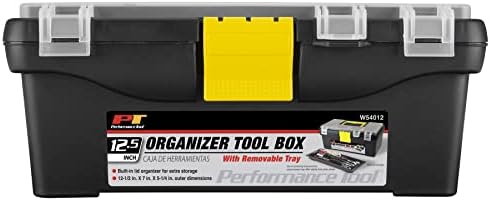 Ferramenta de desempenho W54012 Caixa de ferramentas de organizador de plástico pesado para oficinas