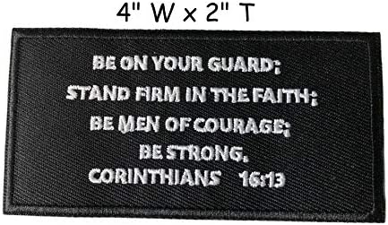 Coríntios 16:13 Religiosos eternos da vida Bíblia Verso Fé Tema - Ratço bordado premium Ferro ou costurar no