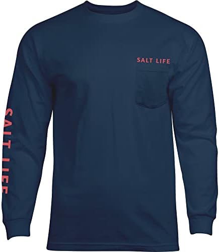 Salt Life Homen Flag da bandeira de manga longa Camiseta de pescoço