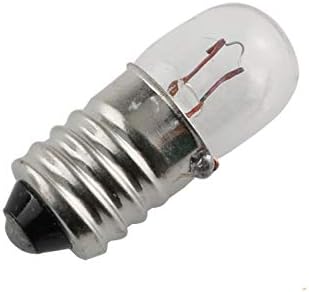 E-Outstanding 10pcs E10 Mini Bulbos de experimento Base de parafuso Indicador Luz de luz incandescente, 6,3V 0,15a