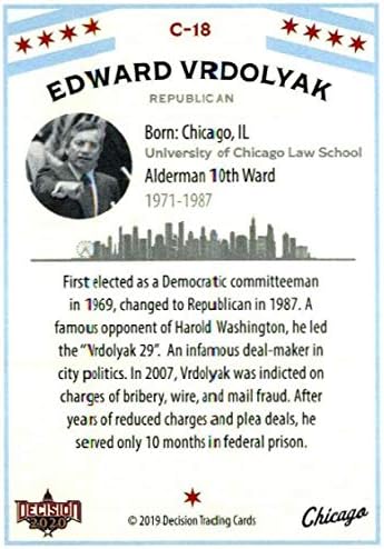 2020 Decisão de folhas de Chicago Política C18 Edward Fast Eddie Vrdolyak Trading Card
