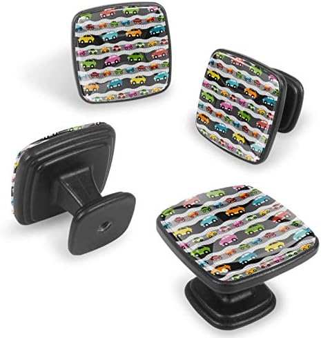Botões de cômoda de portadora de carrinhos coloridos maçanetas de cargos de desenho animado botões de vidro