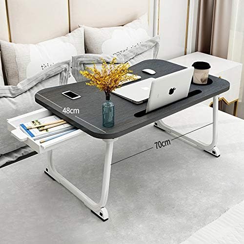 Mesa de cama Mgsten XXL, mesa de volta portátil extra grande com porta -copo, mesa dobrável para cama com gaveta