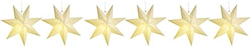 6 PCS estrelas em forma de papel oco lanterna lanterna decorações penduradas para férias de festa