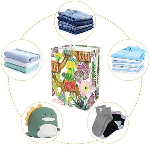 Cesto de lavanderia cesto de roupa dobrável com alças de armazenamento destacável, organizador de