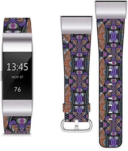 Compatível com Fitbit Charge 2 - Pulseira de faixa de relógio de pulseira de couro de substituição para homens