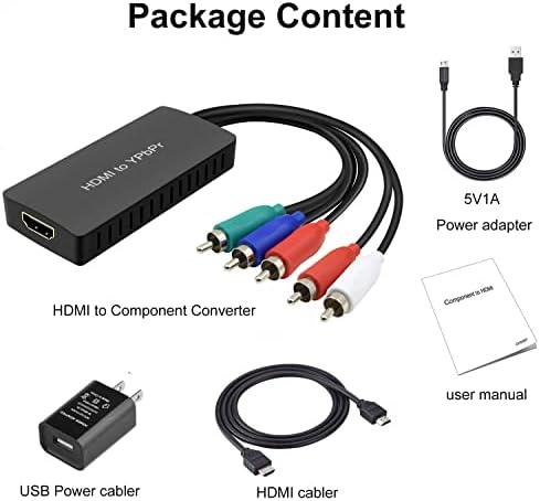 Adaptador de conversor HDMI para componente, DVD compatível com conversor HDMI para YPBPR, VCD, PS3/PS4, Xbox,