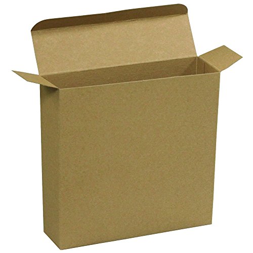 Caixas de presente dobráveis ​​da Aviditi Kraft Brown, 7 1/4 x 2 x 7 1/4 , pacote de 250, fácil de montar caixa