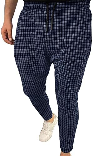 Calça de moletom de calça calça calças de algodão moda atléticas calças xadrez calças longas com bolsos