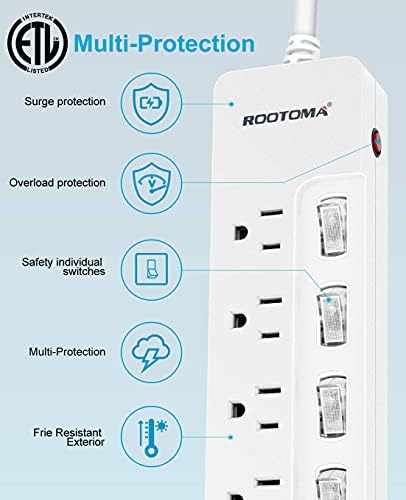 Pacote de Rootoma, carregador de parede USB e 3 pontos de venda Extender de saída de plug e USB C Multi Plug