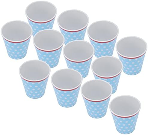 Pacote de 12 padrão de ponto azul claro Blue Faux Ceramic Cup de copos de copos de bebidas para o restaurante