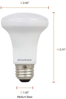 Sylvania liderou a lâmpada de inundação R20, 50W = 5W, 10 anos, diminuição, acabamento fosco, 325 lúmens, 5000k,