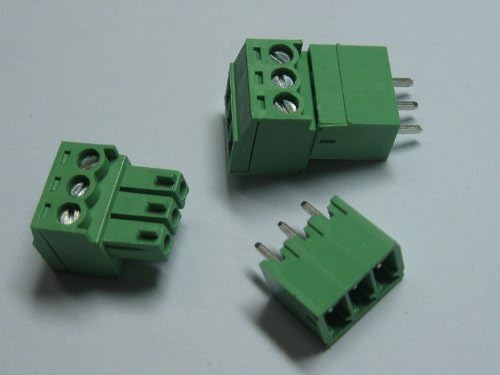 10 PCS Pitch Pitch 3,81mm 3way/pin parafuso Terminal Block Connector w/pino reto cor verde Tipo de Skyking