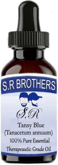 S.R Brothers Tansy Blue) de óleo essencial de grau de grau puro e natural com conta -gotas 100ml