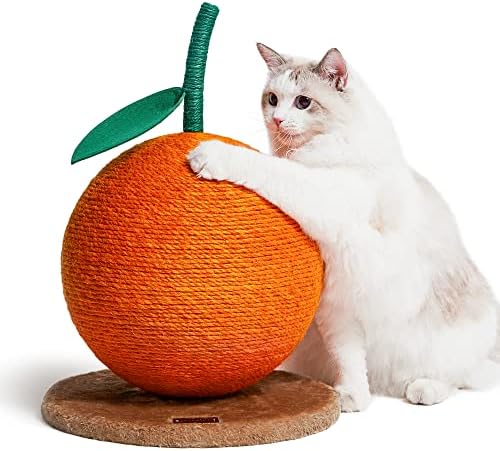 Postagem de arranhões de gato laranja de Vetreska, arranhão de gato com corda sisal, post vertical