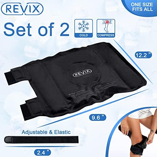 Revix Packs de gelo para lesões no joelho reutilizáveis, envoltórios de gelo em gel com compressão a frio para