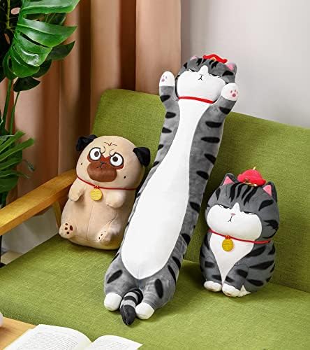 Joy Peach Pelushies ， Toys de pelúcia de gato, 30 em travesseiro super macio de gato, travesseiro
