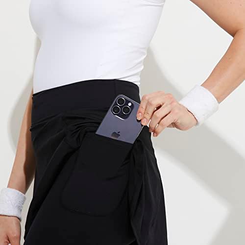 Dona Jo Skirted Capri for Women - Saia com leggings e bolsos Capri para esportes e roupas de uso ativo