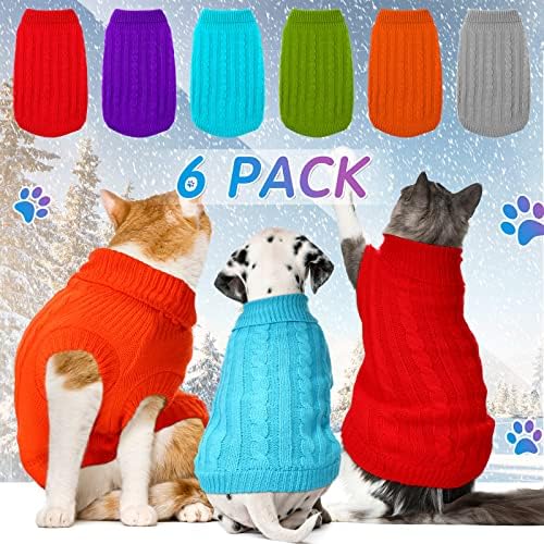 Camisolas de cães de 6 peças Pet Sweater de malha de cães suéteres para cães pequenos cães médios