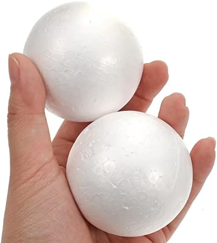 Bolas de espuma branca tehaux, bolas de espuma de artesanato de poliestireno para decoração de casamento de artesanato