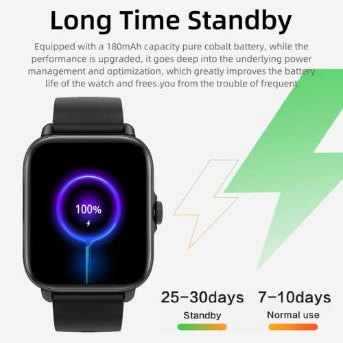 Relógio inteligente, smartwatch de 1,7 com texto e pedidos para telefones Android iOS, rastreador de fitness