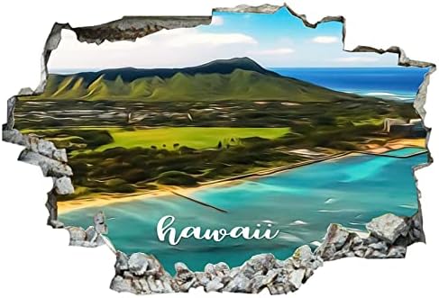 Americano do Havaí Pintura Arte Havaí Vista natural 3D adesivos de parede mural arte removível Decalques de
