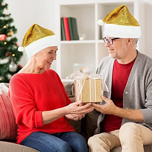 4 PCs Decorações de Natal Papai Noel para adultos Chapéu de lantejoulas de Natal Xmas Capinhas de Papai