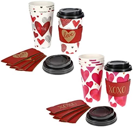 KD do Dia dos Namorados Isolado Coffee de café com tampas de xícaras de coração impresso Cupos de coração
