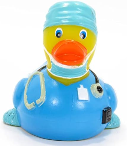 Cirurgião Blue médico médico Brinquedo de pato de borracha | Primeiro respondedor favorito | Ponderado,