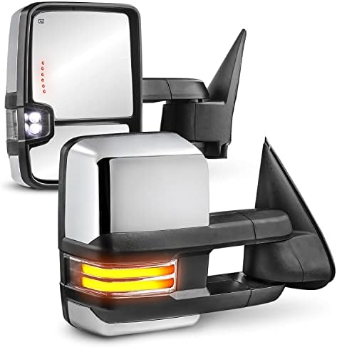 Espelhos de reboque aquecidos com potência mais compatível para Chevy Silverado Suburban Tahoe GMC Serria