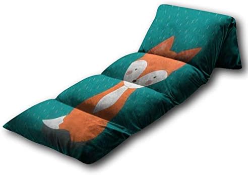 Ilustração do vetor de travesseiro de piso infantil de uma raposa em uma cama de fundo de fundo