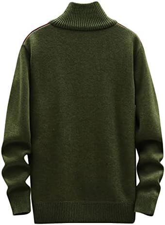 WOCACHI Mens casual Slim Fit Suplover Sweaters de manga comprida lidada de malha 1/4 zíper de suéter de